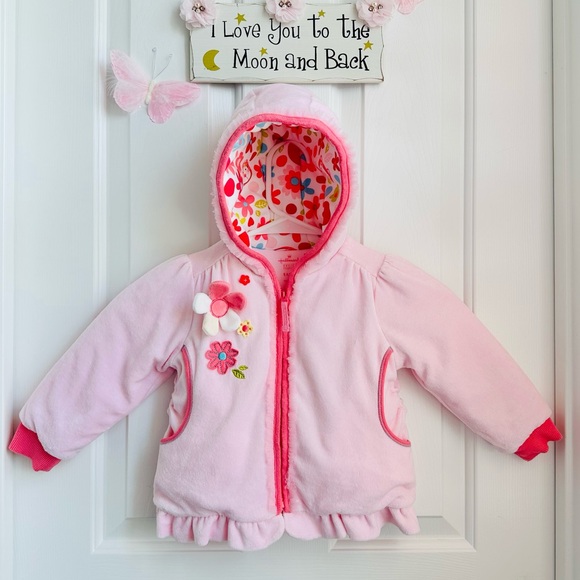 Hallmark Design - Baby Coat Flower Appliqués, Tulle, Back Bow. Size 12-18M - GUC - Picture 11 of 11